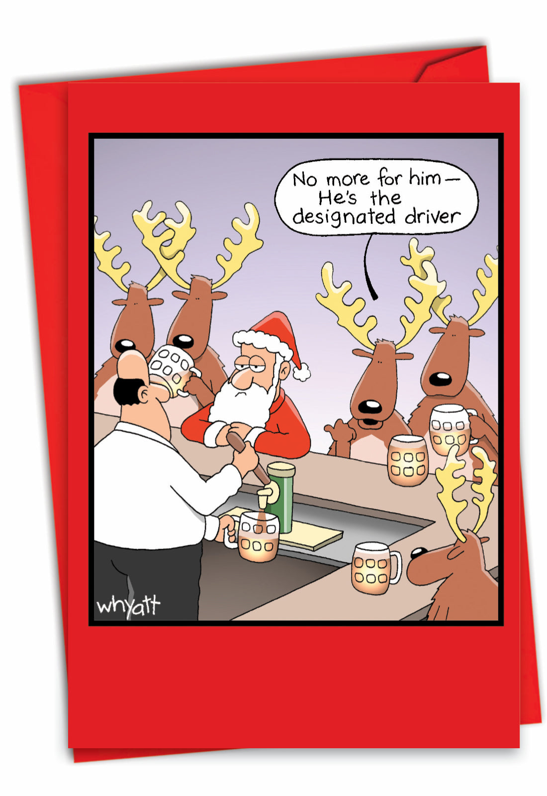 Designated Driver Reindeers Christmas Card