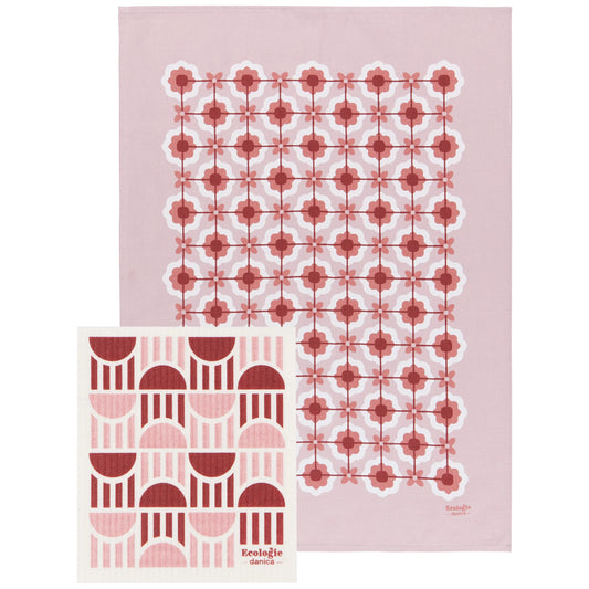 Paseo Dishtowel and Swedish Sponge Cloth Set of 2