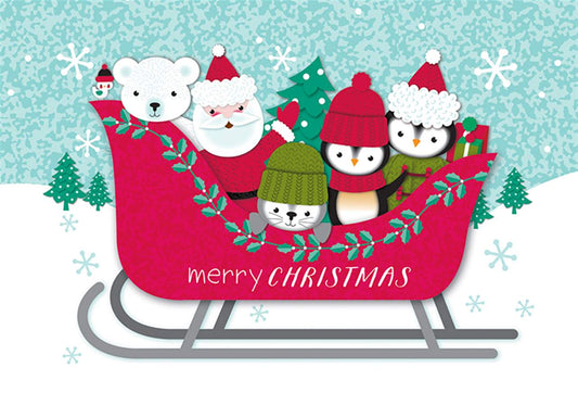 Santa's Sleigh Christmas Card