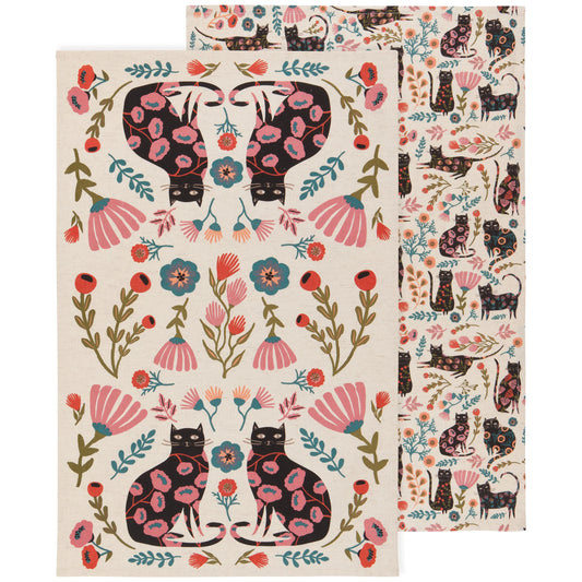 Catbloom Tea Towel Set of 2