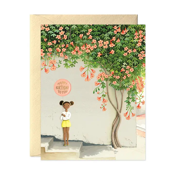 Girl Under Vine Card