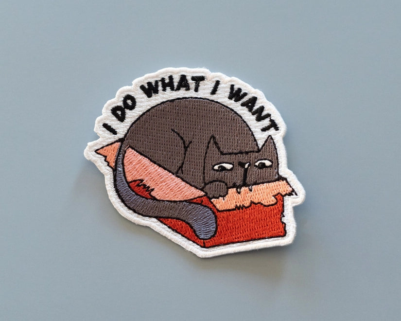 #131 I Do What I Want Cat Iron-On Patch