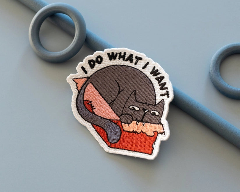 #131 I Do What I Want Cat Iron-On Patch