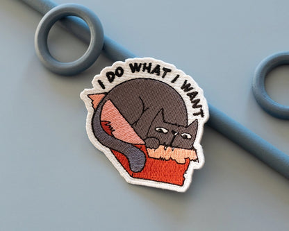 #131 I Do What I Want Cat Iron-On Patch