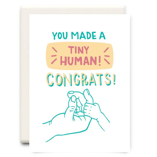 Tiny Human New Baby Greeting Card