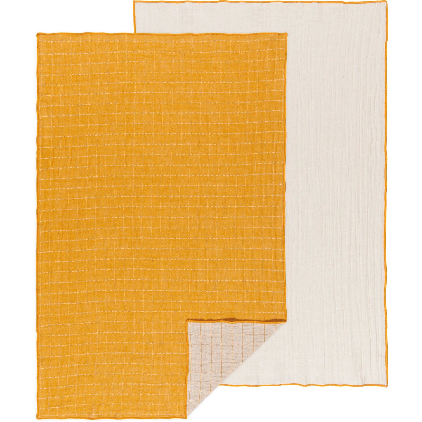 Double Weave Ochre Tea Towel Set of 2