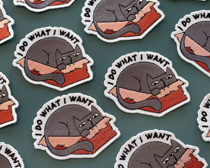 #131 I Do What I Want Cat Iron-On Patch