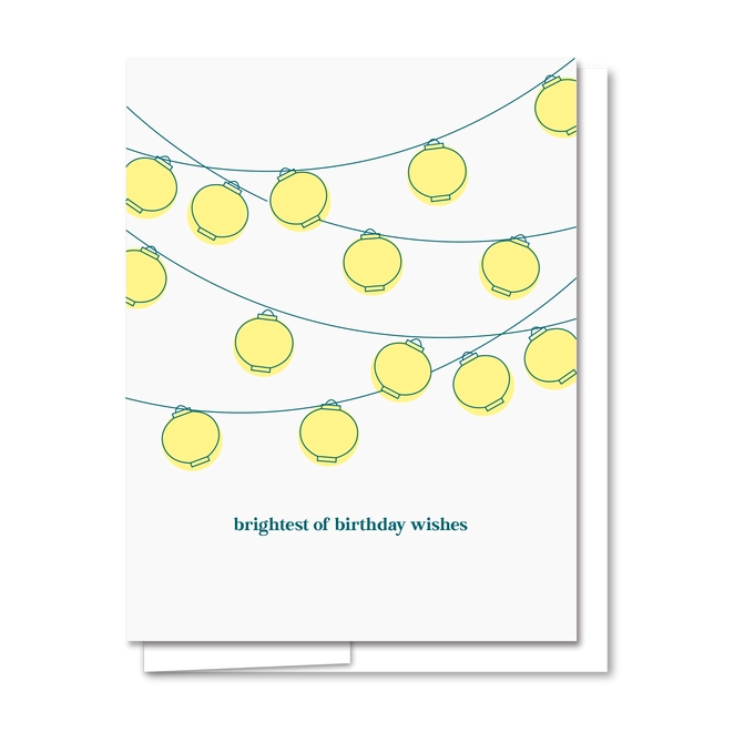 Birthday Lanterns Letterpress Card