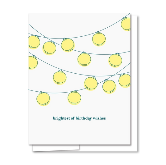 Birthday Lanterns Letterpress Card