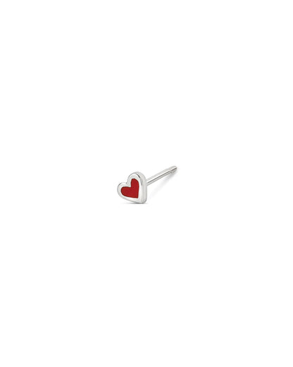 Super Tiny Enamel Heart Stud Earrings