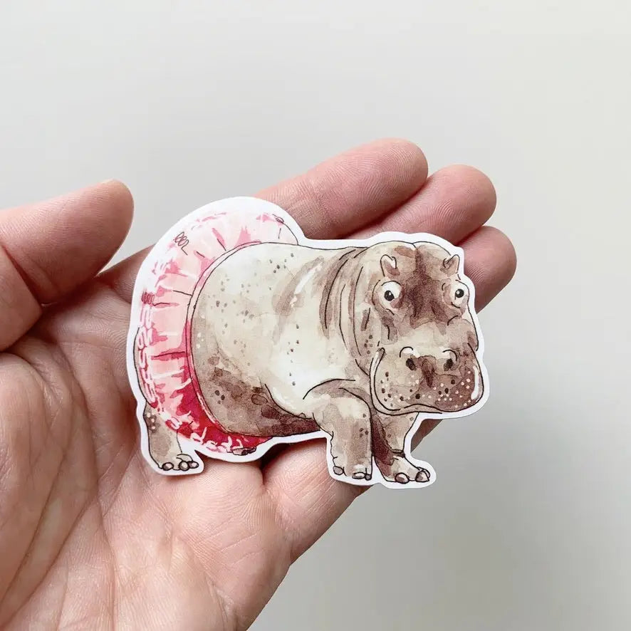 S123 Dancing Hippo Sticker