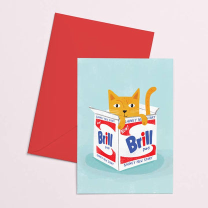 Brillo new home cat card