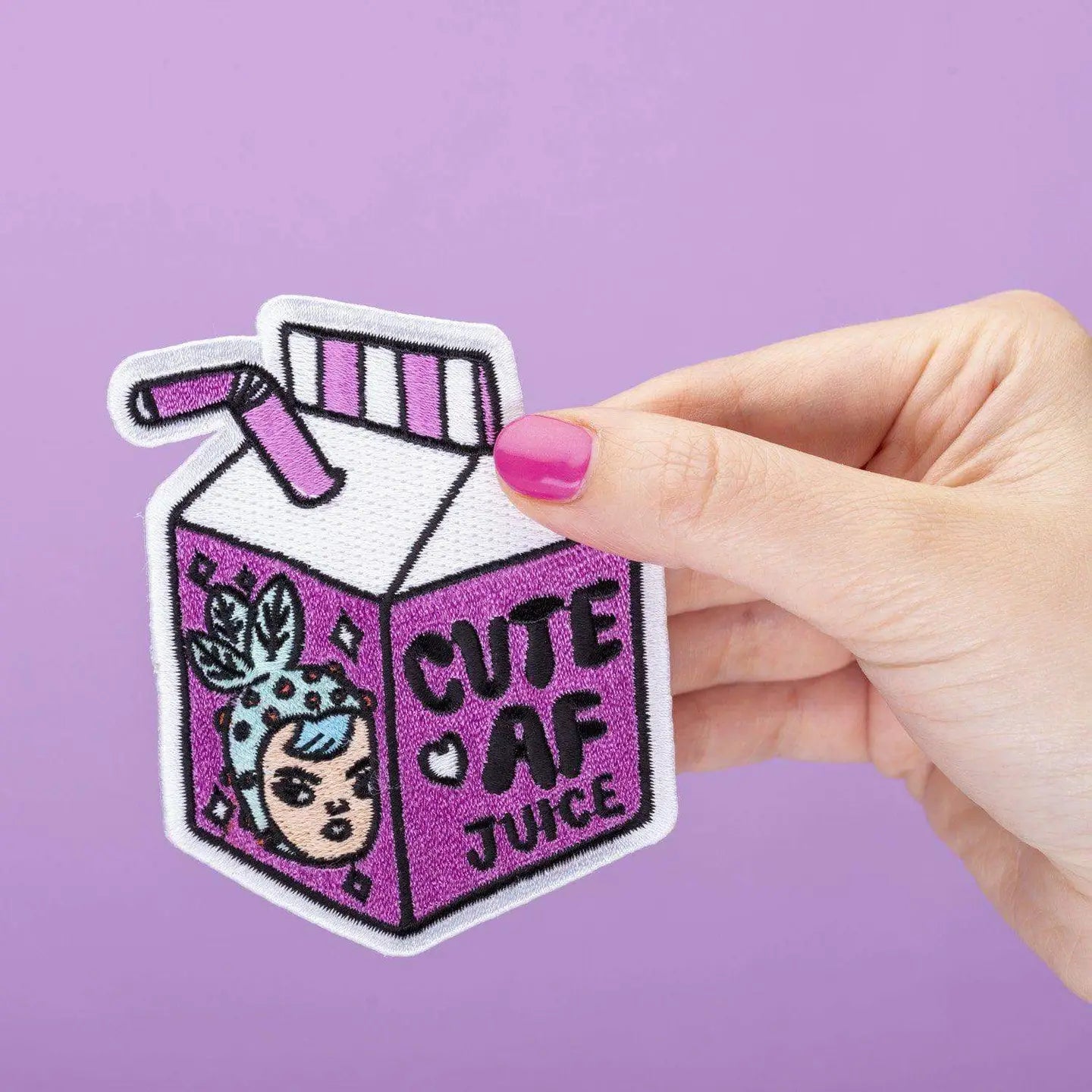 #80 Cute AF Juice Embroidered Iron On Patch