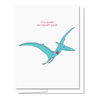 Heart-saur Letterpress Card