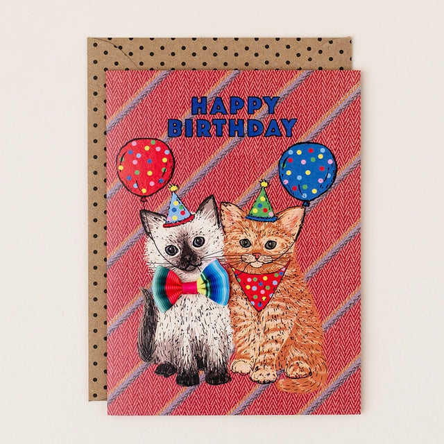 Cat Hand-finished Birthday Card