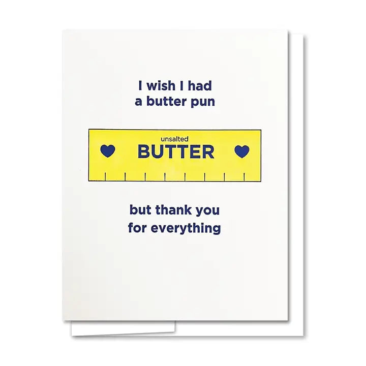 Butter Pun Letterpress Thank You Card