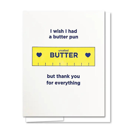 Butter Pun Letterpress Thank You Card