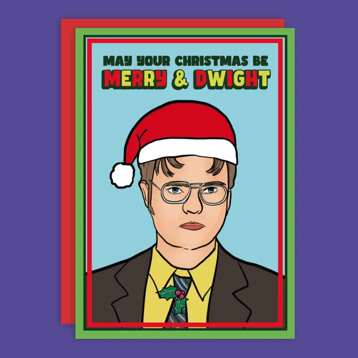 Merry & Dwight The Office Christmas Greeting Card