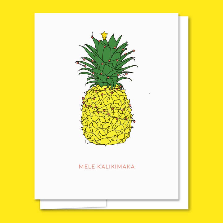 Pineapple Holiday Letterpress Holiday Card