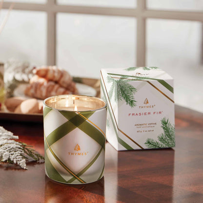 Frasier Fir Plaid Votive Candle