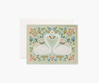 Always & Forever Swans Wedding Card