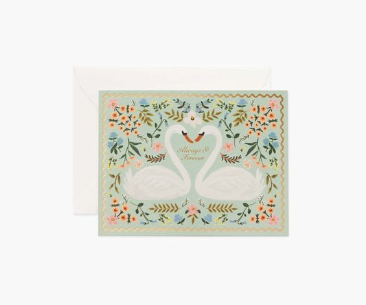 Always & Forever Swans Wedding Card