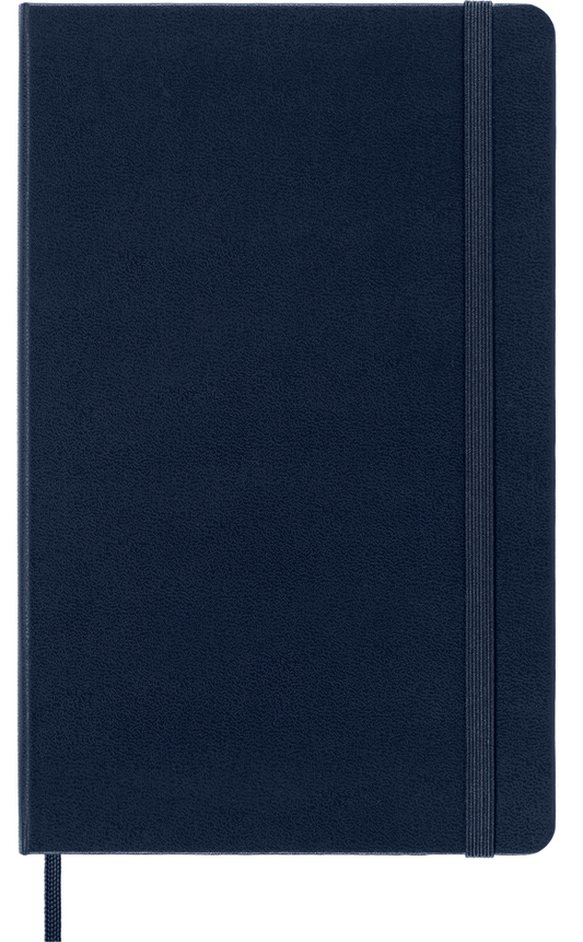 Classic Large Blue Hard Cover Ruled Notebook