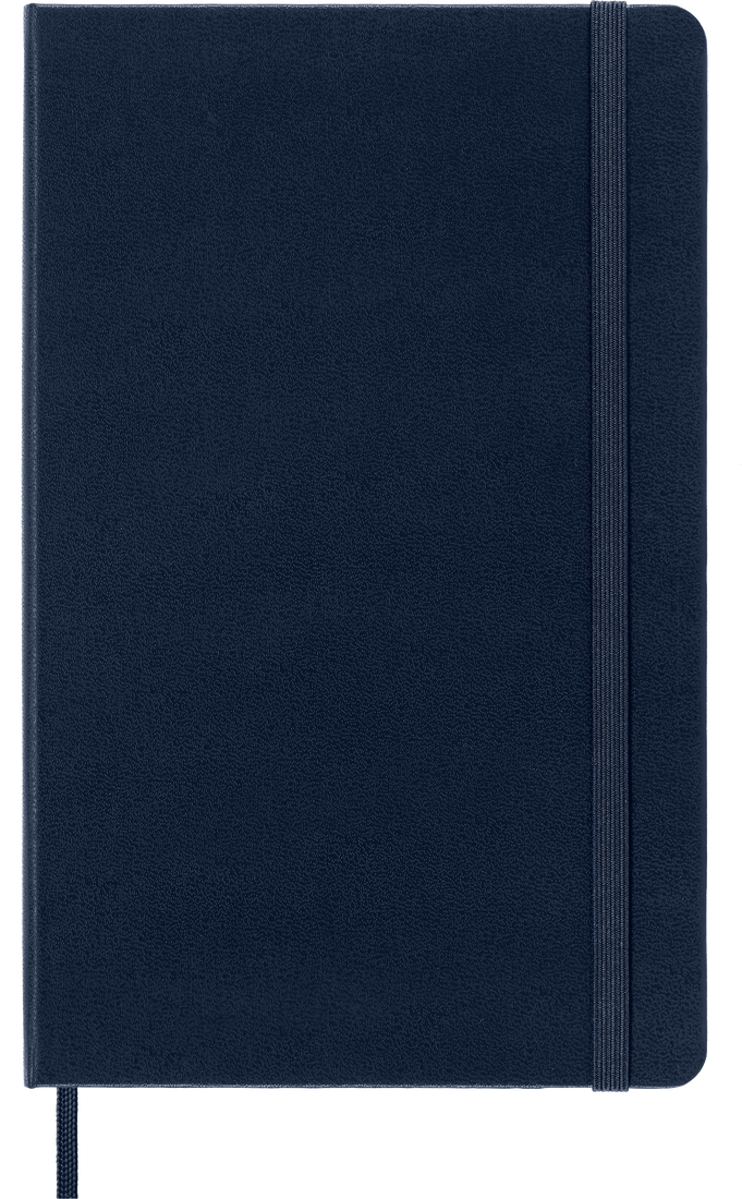 Classic Large Blue Hard Cover Plain Notebook