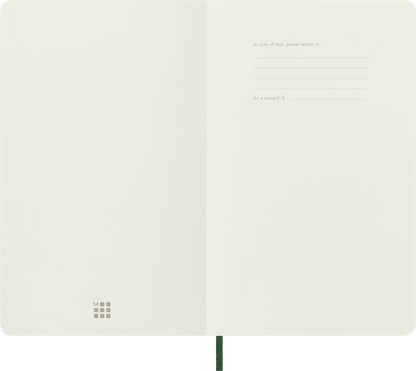 Classic Large Myrtle Green Soft Cover Plain Notebook