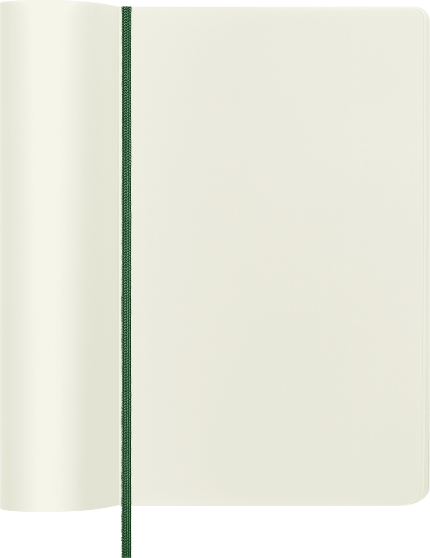 Classic Large Myrtle Green Soft Cover Plain Notebook