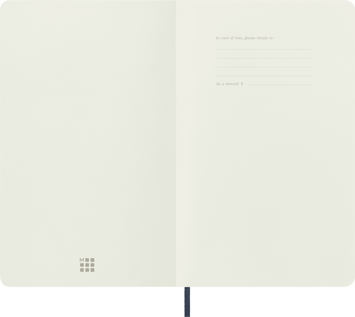 Classic Large Blue Soft Cover Square Notebook
