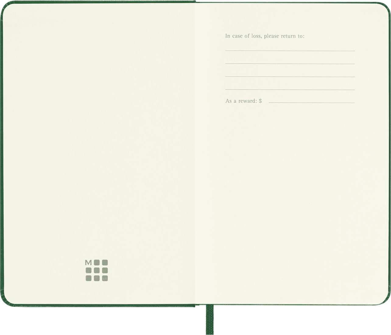 Classic Pocket Myrtle Green Hard Cover Plain Notebook