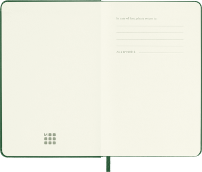 Classic Pocket Myrtle Green Hard Cover Plain Notebook