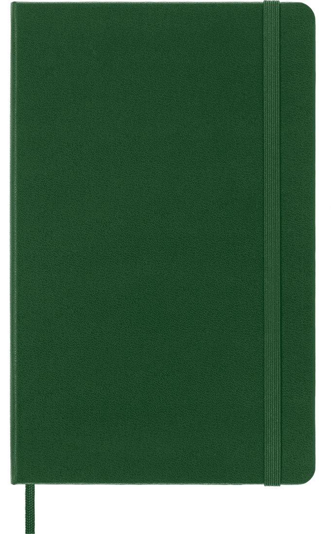 Classic Large Myrtle Green Hard Cover Plain Notebook