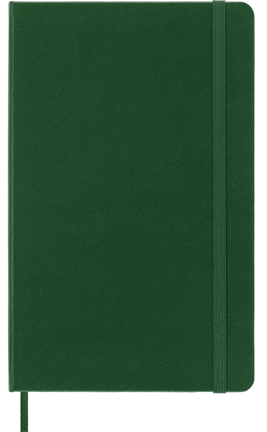 Classic Large Myrtle Green Hard Cover Plain Notebook