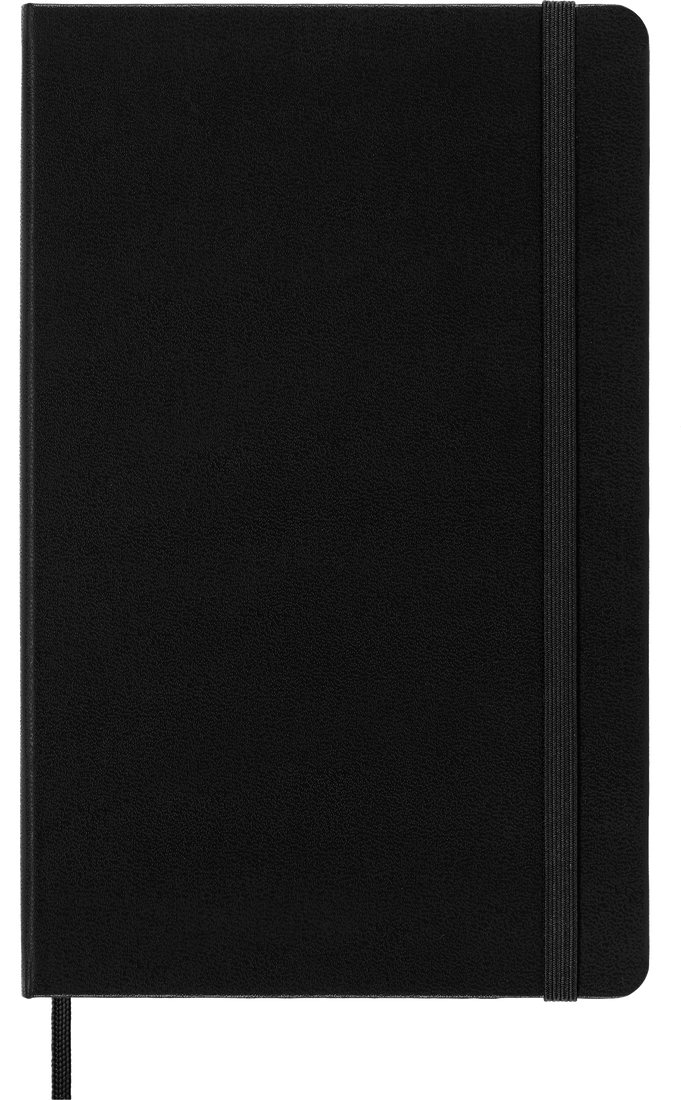 Classic Large Black Hard Cover Plain Notebook