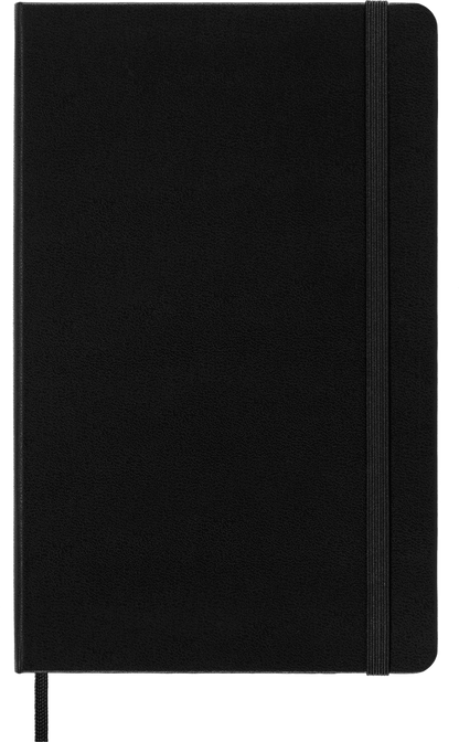 Classic Large Black Hard Cover Plain Notebook