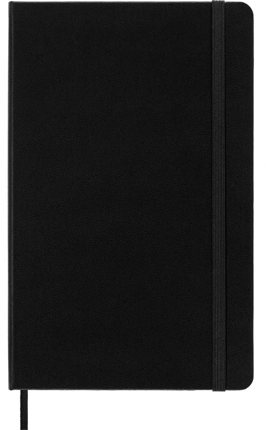 Classic Large Black Hard Cover Plain Notebook