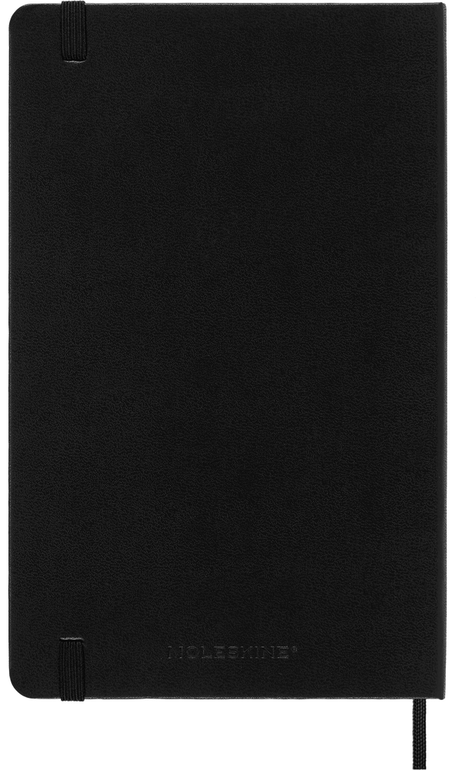 Classic Large Black Hard Cover Plain Notebook