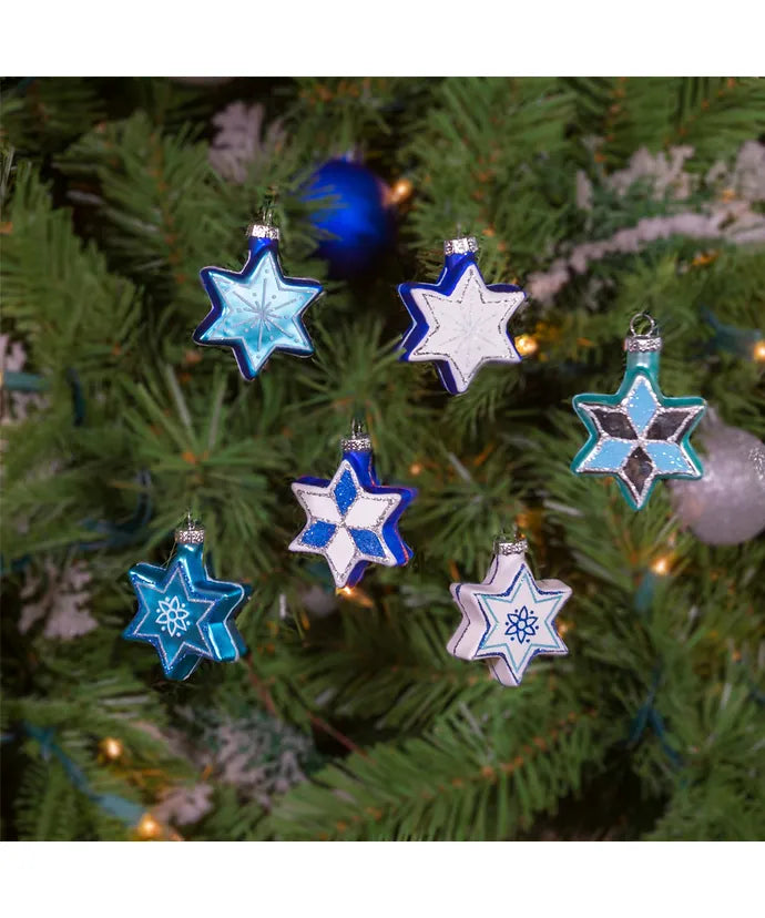 Glass Star of David Ornament