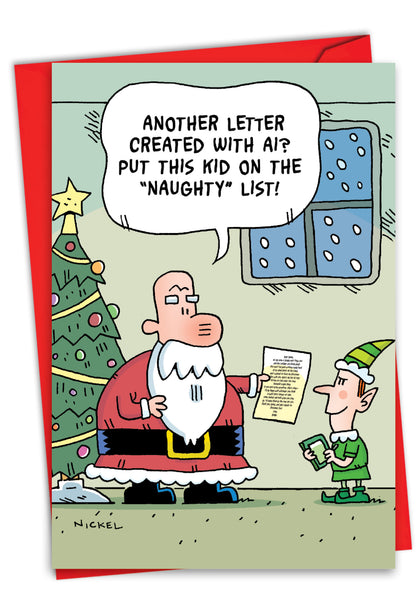 Artificial Letter Hysterical Christmas Card