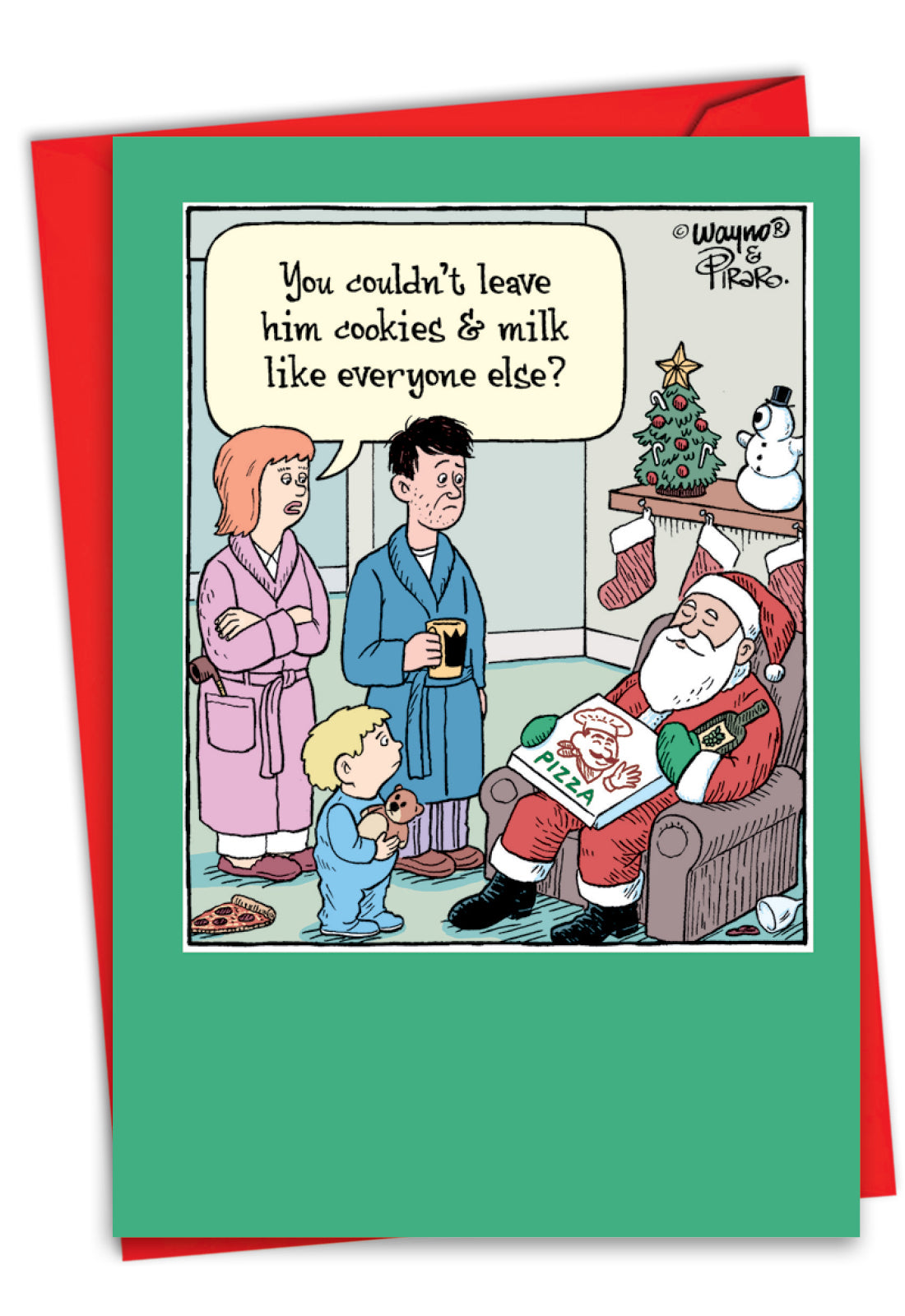 Santa Pizza Christmas Card