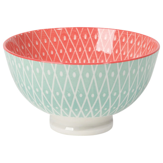 Stamped Bowl 4" Geo Pink