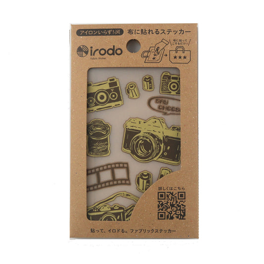 Irodo Decorative Fabric Transfer Sticker – Camera Brown + Gold