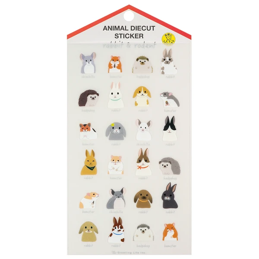 Animal Die-cut Sticker Rabbit and Rodent