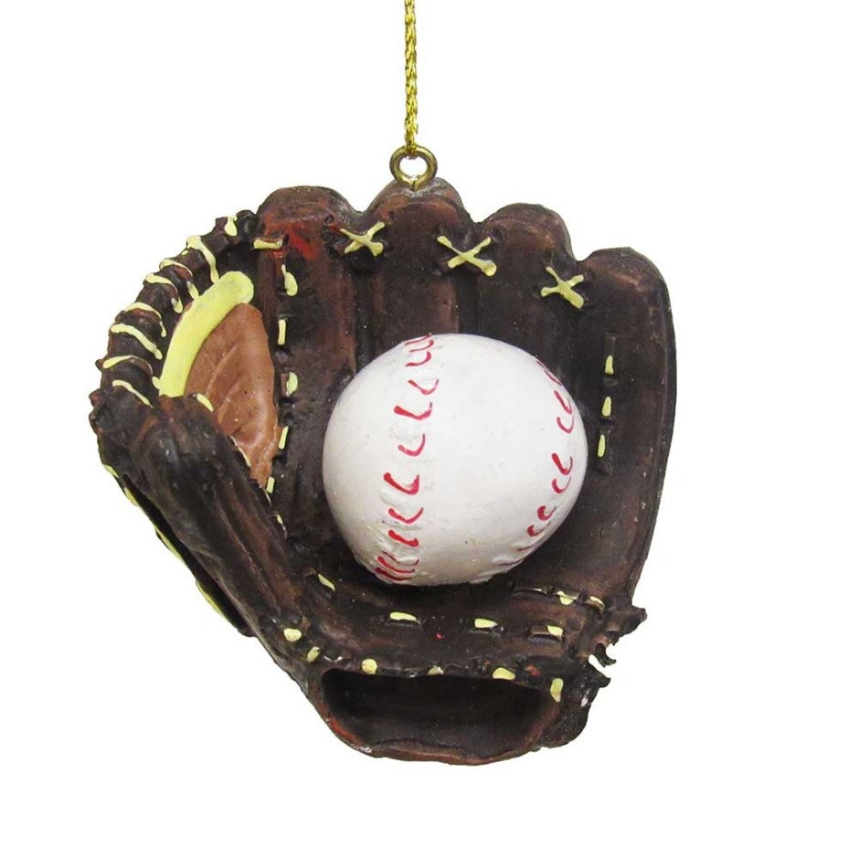 Resin Baseball Glove & Ball Christmas Ornament