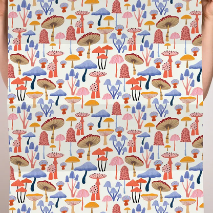 Colourful Mushrooms Flat Sheet Wrap