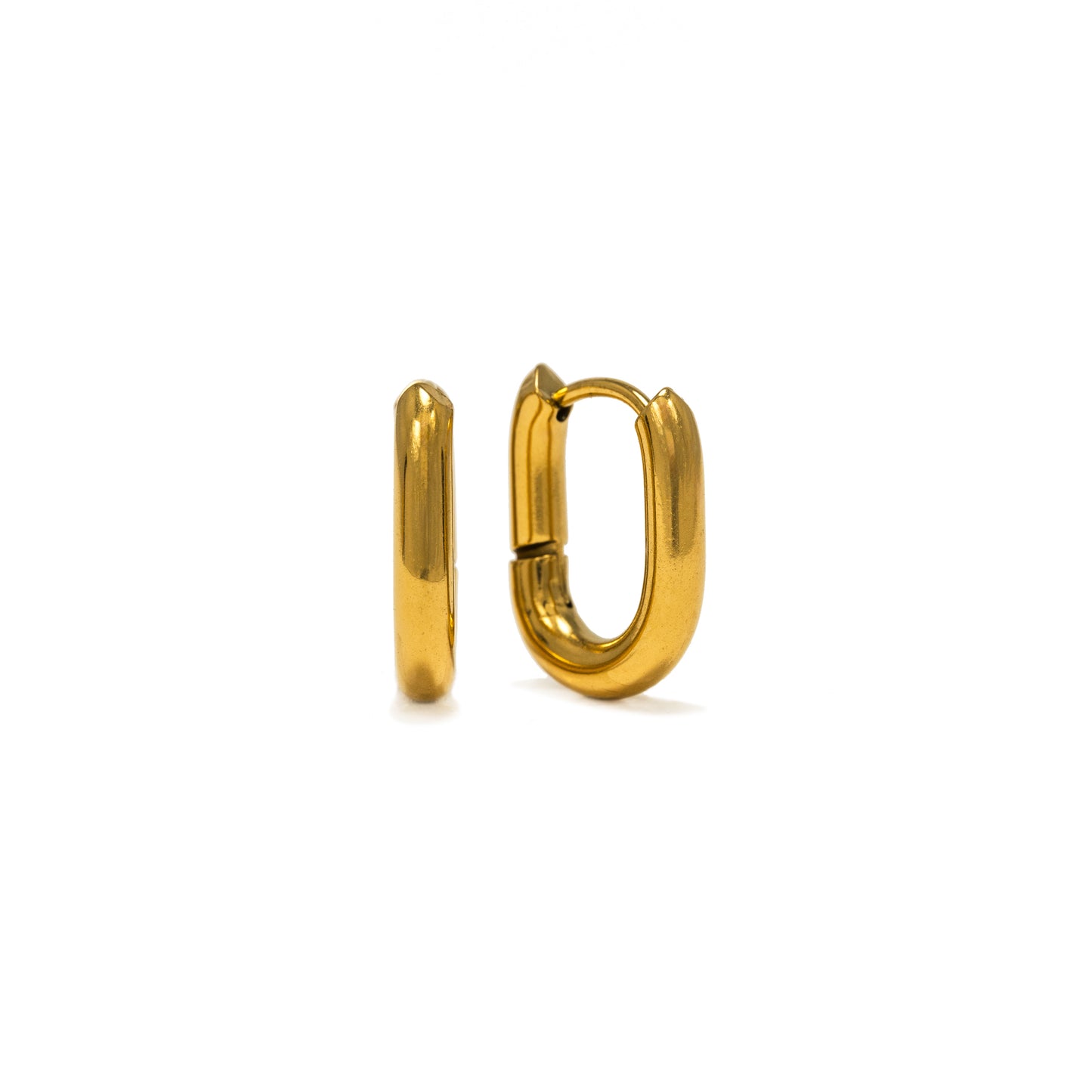 Small Paperclip Puff Hoop Earrings