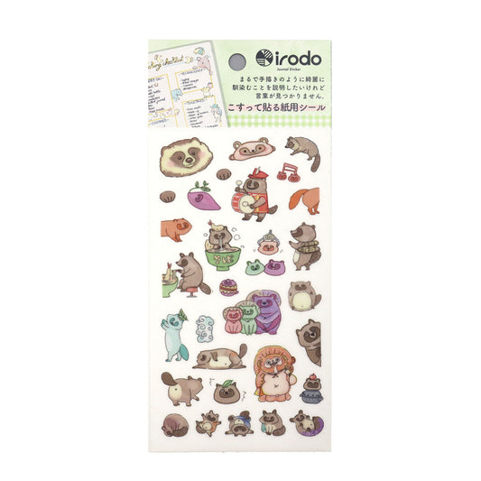 Irodo Paper Transfer Stickers – Japanese Raccoon