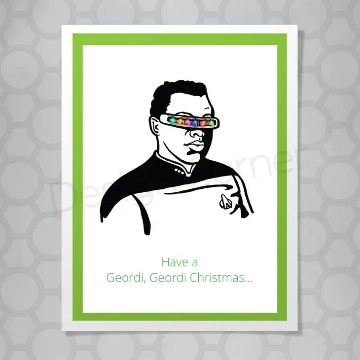 Star Trek Next Generation Geordi Christmas Card